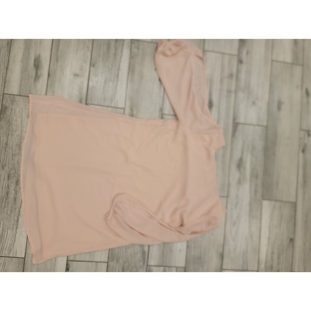 Lulus Blush Pink Chiffon Mini Dress S • Sheer Split Sleeves • Soft Feminine Aest